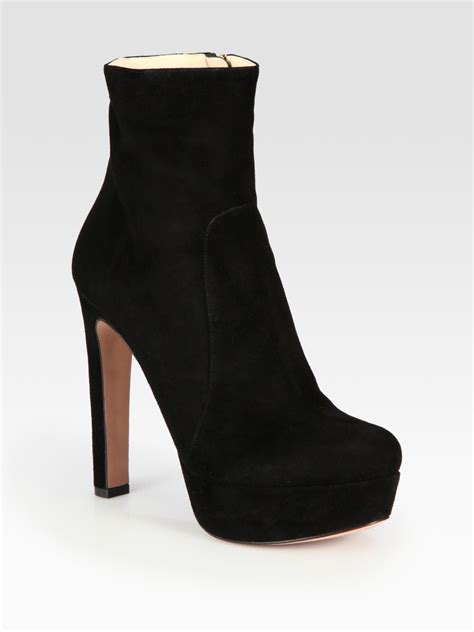 prada suede black boots